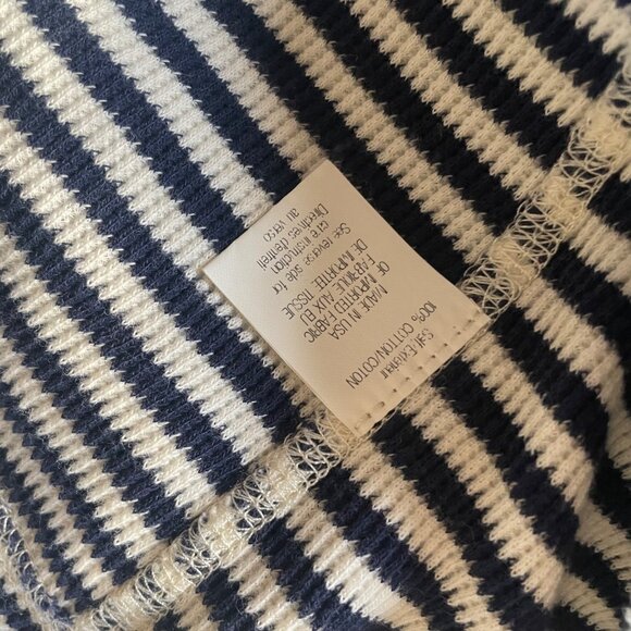 Theory Striped Short Sleeve Navy & White Cotton Y2K Dress S - Picture 6 of 6